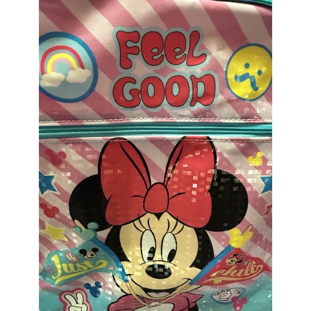 Disney Minnie Mouse Kids 16 inch Backpack Pink Blue Feel Good Reflective School‎